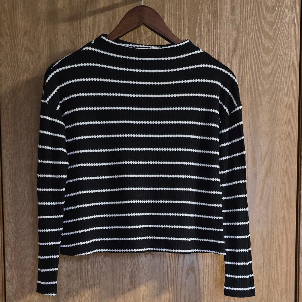 Anthropologie Sunday In Brooklyn Waffle Knit Striped Top